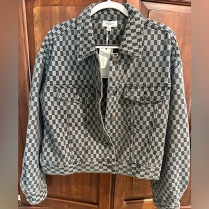 Checkered Denim Jacket